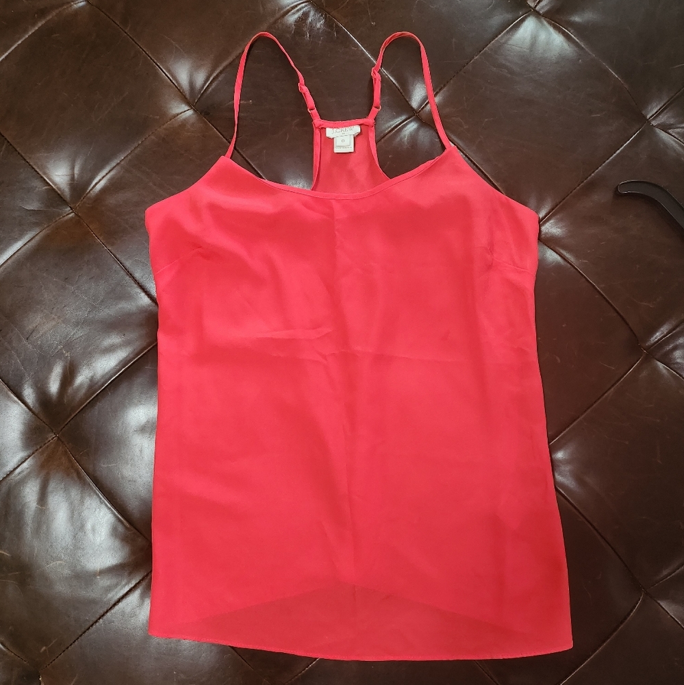 J. Crew Red Racerback Cami Tank Blouse Size 0